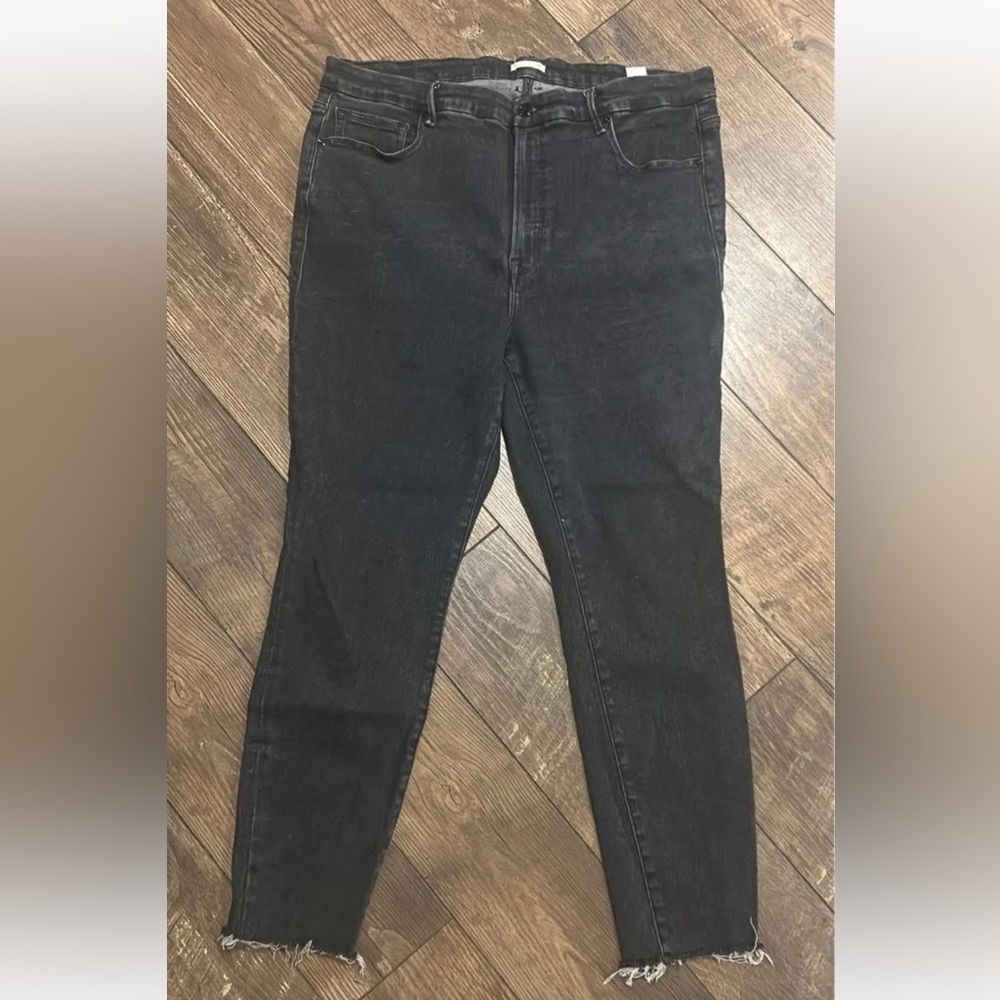 Good American Washed Black Stretch Denim Jeans
